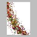 Abstract blank curved confetti flyer background template with sprinkled dots