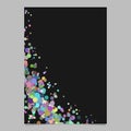 Abstract blank curved confetti page background template from scattered circles