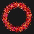 Abstract blank sprinkled confetti wreath background template Royalty Free Stock Photo