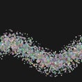 Abstract blank wavy dispersed confetti dot background template