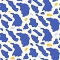 Abstract blob seamless pattern. Freeform liquid blue blobs background. Simple Royalty Free Stock Photo