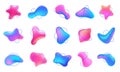 Abstract blob shape 3d gradients. Dynamic fluid backgrounds and vibrant three-dimensional gradient shapes for modern
