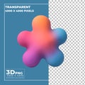 Abstract blob shape with smooth gradient colors isolated on transparent background Royalty Free Stock Photo