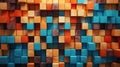 Abstract block stack wooden 3d cubes, colorful wood texture for backdrop