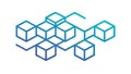 Abstract Blockchain Cubes, Data Network Structure, vector design Generative AI Royalty Free Stock Photo