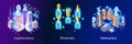 Abstract Blockchain isometric concept banner Royalty Free Stock Photo