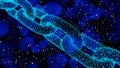 Abstract Blockchain Network Background, 3d render Royalty Free Stock Photo