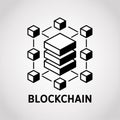 Abstract blockchain network with connected blocks Royalty Free Stock Photo