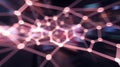 Abstract blockchain network. Interconnected nodes, digital technology, futuristic