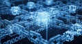 Abstract blockchain network structure representing digital ledger technology secure transactions Royalty Free Stock Photo
