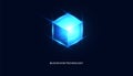 Blockchain technology cryptocurrency and fintech square cube crypto operations Connect block, data transmission, new Royalty Free Stock Photo
