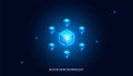Abstract blockchain technology cryptocurrency and fintech square cube crypto operations Connect block, data transmission, new Royalty Free Stock Photo
