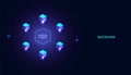 Abstract blockchain technology cryptocurrency and fintech square cube crypto operations Connect block, data transmission, new Royalty Free Stock Photo