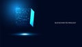 Abstract blockchain technology cryptocurrency and fintech square cube Royalty Free Stock Photo