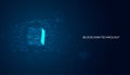 Abstract blockchain technology cryptocurrency and fintech square Royalty Free Stock Photo