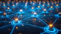 Abstract Blockchain Technology, Network Connection Nodes Royalty Free Stock Photo