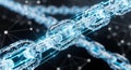 Abstract blockchain technology network data flow digital secure chain connection concept Royalty Free Stock Photo