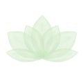 Abstract blooming green water lily. Hand drawn translucent lotus flower. Simply lotuses. Lotus icon, symbol. Watercolor stylized