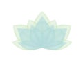 Abstract blooming lotus flower in pastel colors. Hand drawn translucent blue water lily. Simply lotuses. Lotus icon, symbol.