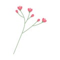 Abstract blossom branch for bouquet in trendy soft hues. Springtime. Vector. Isolate. Design element