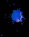 Abstract blot blue drops on a black background