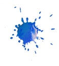 Abstract blot blue drops on a white background