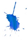 Abstract blot blue drops on a white background