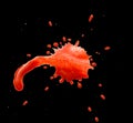 Abstract blotch red drops on a black background Royalty Free Stock Photo