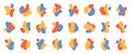 Abstract blotch shape. Liquid shape elements. Set of modern graphic elements. Fluid dynamical colored forms banner. Gradient