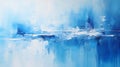 Serene Maritime Abstract Painting In Blue And White Royalty Free Stock Photo