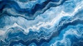 Abstract blue agate stone pattern with waves of varying shades of blue, AI Generated Royalty Free Stock Photo