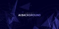 Abstract blue AI background with glowing geometric lines, digital particles and cyber tech vibes, ideal for web banners
