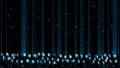Abstract blue aqua visualization scale wipe glow laser technology binary digital numeric million element dots