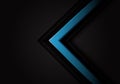 Abstract blue arrow 3D on black design modern futuristic vector background Royalty Free Stock Photo