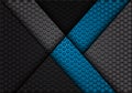 Abstract blue arrow on dark gray hexagon pattern design luxury background texture vector Royalty Free Stock Photo