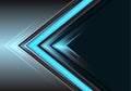 Abstract blue arrow light power direction on grey design modern futuristic background vector