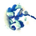 Abstract blue asymmetric watercolor painting. Abstraction background.