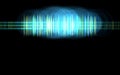 Abstract blue audio spectrum waveform on black Royalty Free Stock Photo