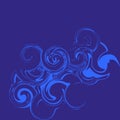 Abstract Blue Background With Chaos Circle Spirals