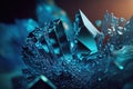 Abstract blue background of crystal refractions. AI generation Royalty Free Stock Photo