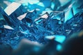 Abstract blue background of crystal refractions. AI generation Royalty Free Stock Photo