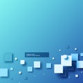 Abstract blue background with 3d mosaic shapes