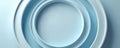 Abstract blue background design shows clean concentric circles pattern. Minimal 3D render features smooth white, light blue Royalty Free Stock Photo