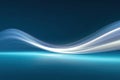 Abstract blue background with flowing white light wave effect Royalty Free Stock Photo