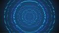 Abstract blue background. Futuristic light rings. Glitch effect Royalty Free Stock Photo