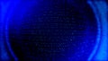 Abstract blue background of glow particles form lines, surfaces as futuristic structures in cyberspace or hologram. Sci