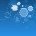 Abstract blue background hexagon. Vector illustration Royalty Free Stock Photo
