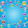 Abstract blue background with icons Royalty Free Stock Photo