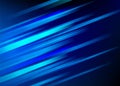 Abstract blue background with light diagonal lines. Speed motion design. Dynamic sport texture. Technology stream vector Royalty Free Stock Photo