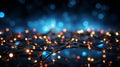 Abstract blue background. Network connection structure. Grid. Ai generate Royalty Free Stock Photo